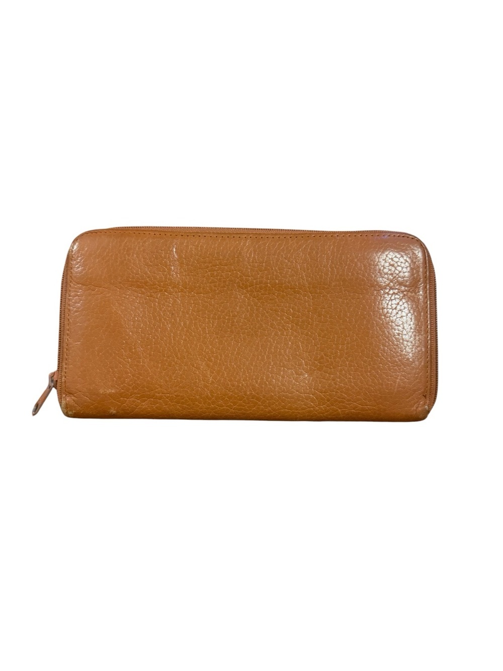 Morgan Taylor Tan Pebbled Leather Zip Wallet